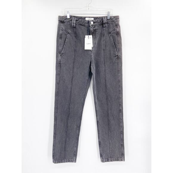 Isabel Marant Tijackom Washed Black Front-Seam Straight Leg Jeans Size 42 NWT - Picture 3 of 7